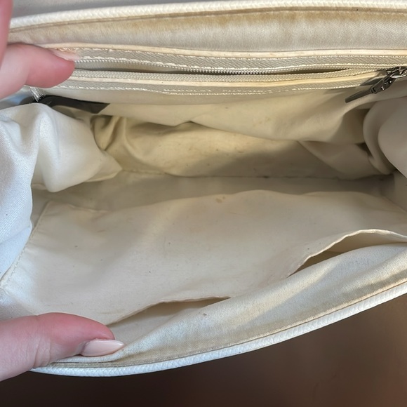 Badgley Mischka white studded 2 way vegan leather purse $275 retail - Picture 8 of 9